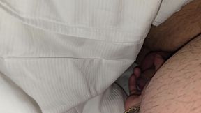 Step mom handjob step son Big dick under blanket like a bitch