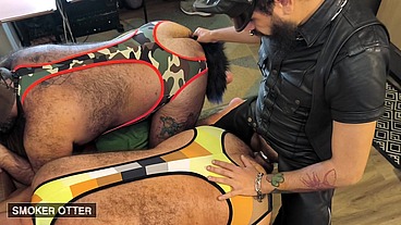Leatherman trade holes between two hot bears