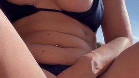 Satisfying my needs on a public beach &mdash;  cumming with 3 fingers in ass (Real Orgasm)
