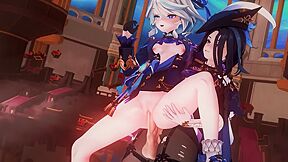 Genshin Impact Futanari Yuri Animation Compilation - Car Toon