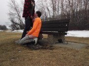 Almost caught sucking dick in public