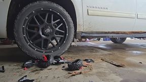 Chrissy running over big truck pt 2