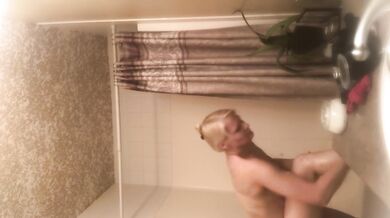 Tight milf step mom showers alone nudity caught on camera