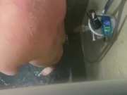 Hung chub caught wanking in public spa showers!  StraightGuy1996