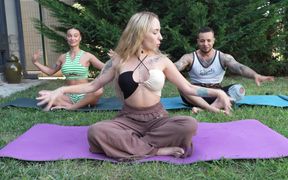 Outdoor Yoga with the Instructor Ends in a 3some
