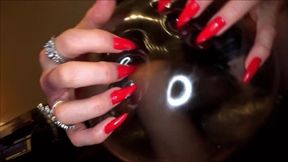 condom scratching and popping with long red fingernails and high heels - full clip - (1280x720*mp4)