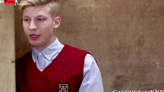 Hot Seminary Student Gives Blow Job To His Superior And Gets A Surprise Facial