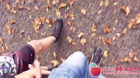 Mature MILF with short hair enjoys outdoor POV action in Germany!