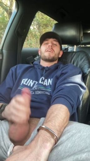 Pulling over to wank my fat cock in the car park
