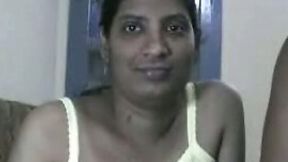 Naughty amateur Indian wifey and her hubby undress on webcam