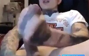 Latin Twink With Biggest Tattooed Cock Masturbates