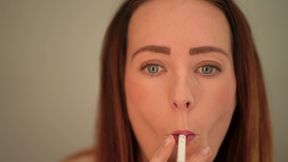 Close up Smoking - Sexy Lip & Smoke Tease
