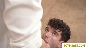 Get on your knees and suck this hard big cock