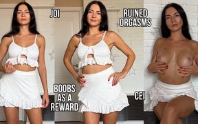 Stroke, Stop and Eat Your Cum for My Boobs as a Reward