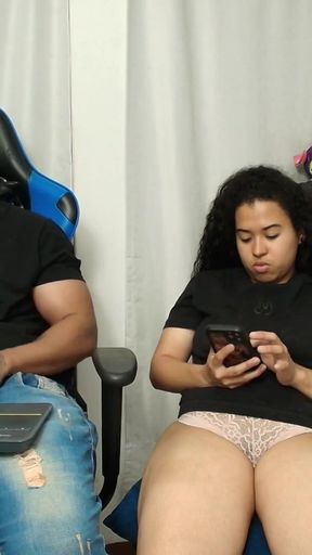 The whore masturbates in the office   Clip 1