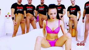 German MILF takes teen's massive manhood in wild gangbang