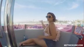 Thick oily Maria riding strangers big white cock