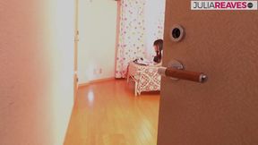 Horny girl gets fucked after masturbating with a long dildo