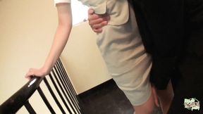 Asian MILF squeezes her hairy pussy while on the phone