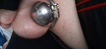Leather Biker Locked in Chastity