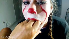 Halloween deep throat and cum swallow gargle