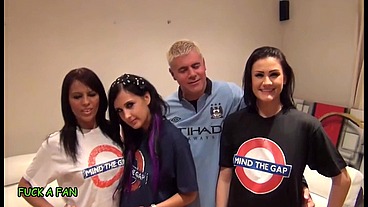 Scarlett, Chantelle & Carla Fuck UK Security Guard Tom In Threesome!