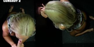 Blonde milf Alexis Malone gets double penetration at a gloryhole