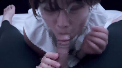 Glasses girl deepthroat cum gargle Japanese college blowjob POV
