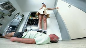 Jennifer Trampling In Her Cute Dress & Black Bow Shoes FLOOR CAM