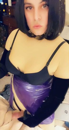 Jerking my big tranny cock and cumming for you