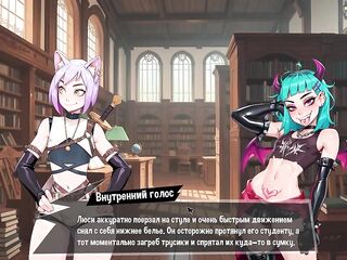 Screwing A Femboy Succubus At The Public Library To "Assist" His Grades - Femboy Shemale hentai Abode