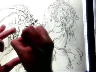 One Hot Mess Line Art Timelapse by Drenched The Facial Artist