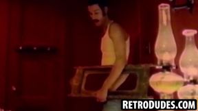 RetroDudes.com - Lean mustached Anthony Lee takes a hard oral and anal hammering