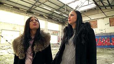 Two German best Girl Friends Julia Parker and Maria Gail talk to risky no Condom FFM 3Some Sex at Lost Place