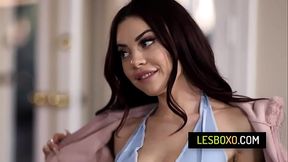 Hot brunette milf trio pleasures two teens