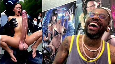 Extra Long Cock Transgender Girl Cums Hard While Getting Anal Fucked By A Clanker, AI Generated