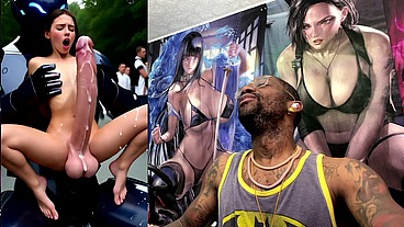 Extra Long Cock Transgender Girl Cums Hard While Getting Anal Fucked By A Clanker, AI Generated