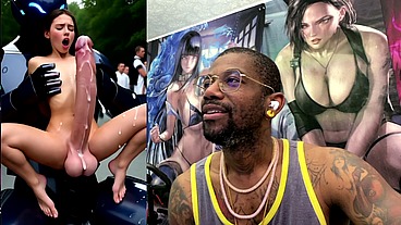 Extra Long Cock Transgender Girl Cums Hard While Getting Anal Fucked By A Clanker, AI Generated