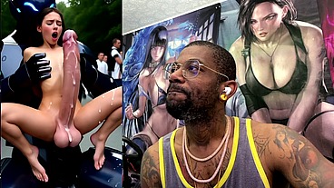 Extra Long Cock Transgender Girl Cums Hard While Getting Anal Fucked By A Clanker, AI Generated