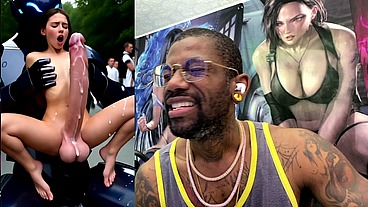 Extra Long Cock Transgender Girl Cums Hard While Getting Anal Fucked By A Clanker, AI Generated