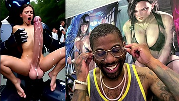 Extra Long Cock Transgender Girl Cums Hard While Getting Anal Fucked By A Clanker, AI Generated