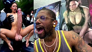 Extra Long Cock Transgender Girl Cums Hard While Getting Anal Fucked By A Clanker, AI Generated