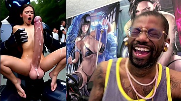 Extra Long Cock Transgender Girl Cums Hard While Getting Anal Fucked By A Clanker, AI Generated
