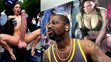 Extra Long Cock Transgender Girl Cums Hard While Getting Anal Fucked By A Clanker, AI Generated