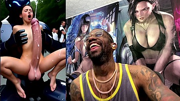Extra Long Cock Transgender Girl Cums Hard While Getting Anal Fucked By A Clanker, AI Generated