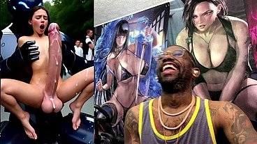 Extra Long Cock Transgender Girl Cums Hard While Getting Anal Fucked By A Clanker, AI Generated