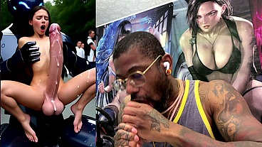 Extra Long Cock Transgender Girl Cums Hard While Getting Anal Fucked By A Clanker, AI Generated