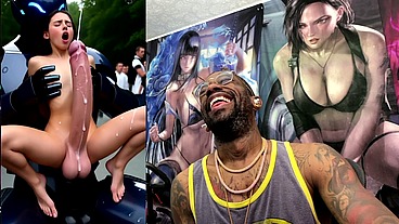Extra Long Cock Transgender Girl Cums Hard While Getting Anal Fucked By A Clanker, AI Generated