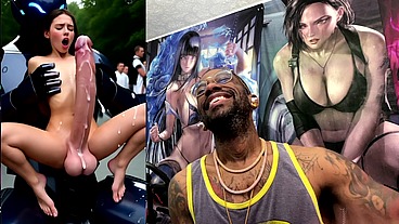 Extra Long Cock Transgender Girl Cums Hard While Getting Anal Fucked By A Clanker, AI Generated