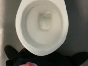 cruising In public toilets wanking my hard cock with big cumshot